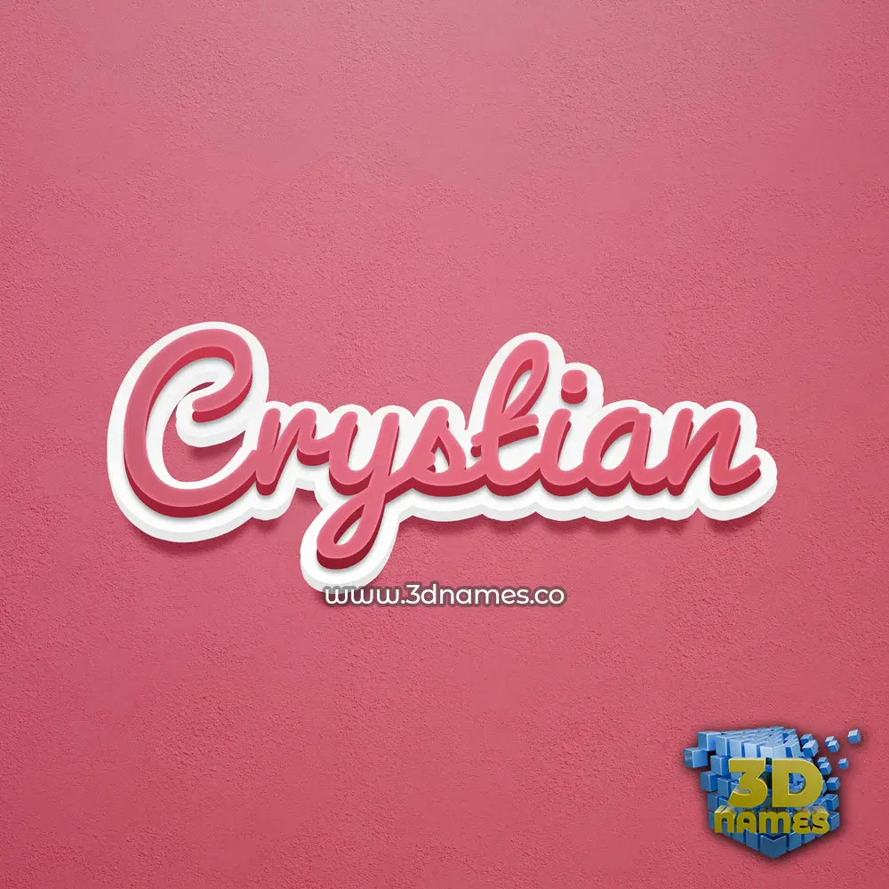 crystian in Red Scribble style - 3D name wallpaper