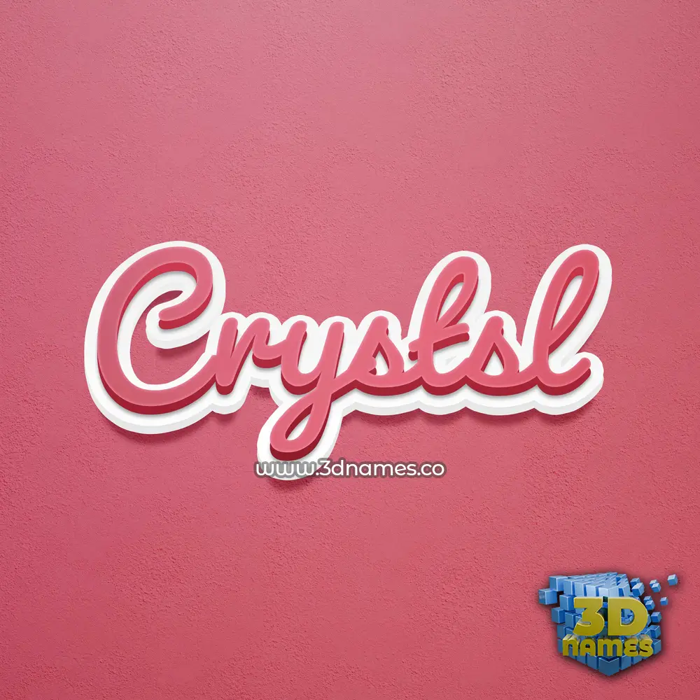 crystsl in Red Scribble style - 3D name wallpaper