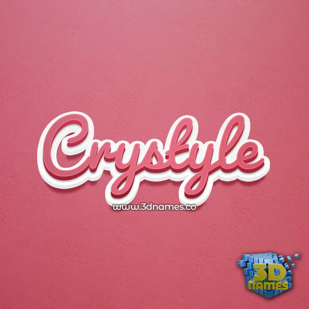 crystyle in Red Scribble style - 3D name wallpaper