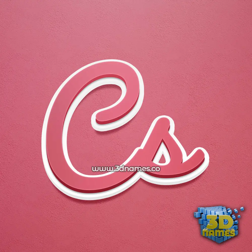 cs in Red Scribble style - 3D name wallpaper