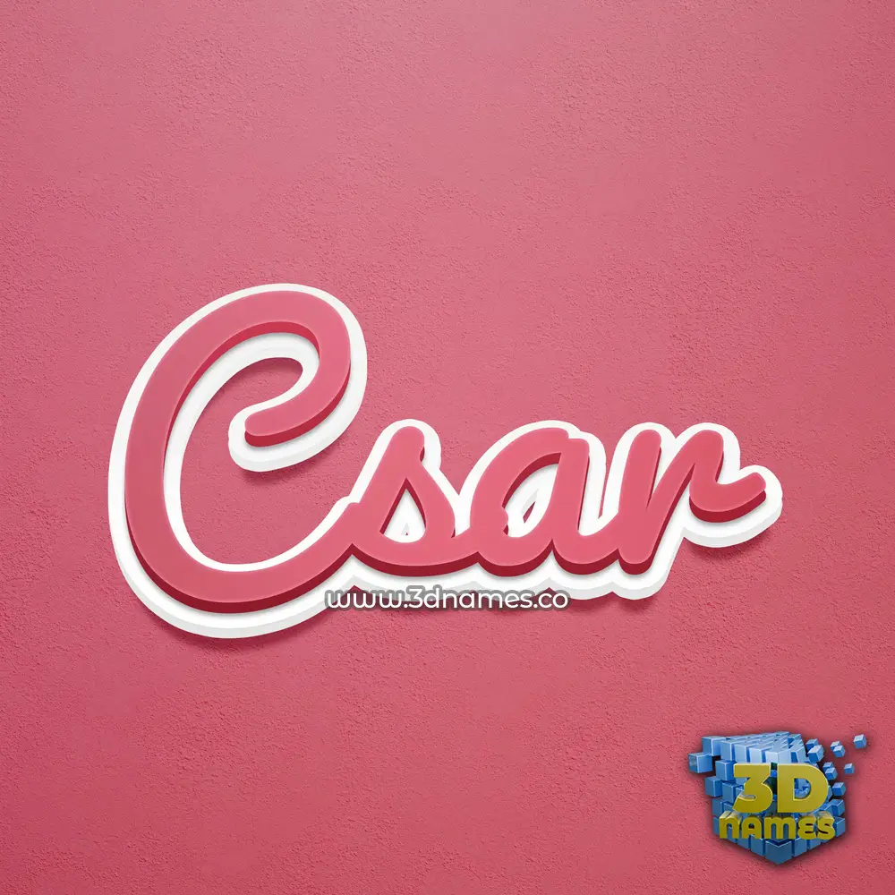 csar in Red Scribble style - 3D name wallpaper