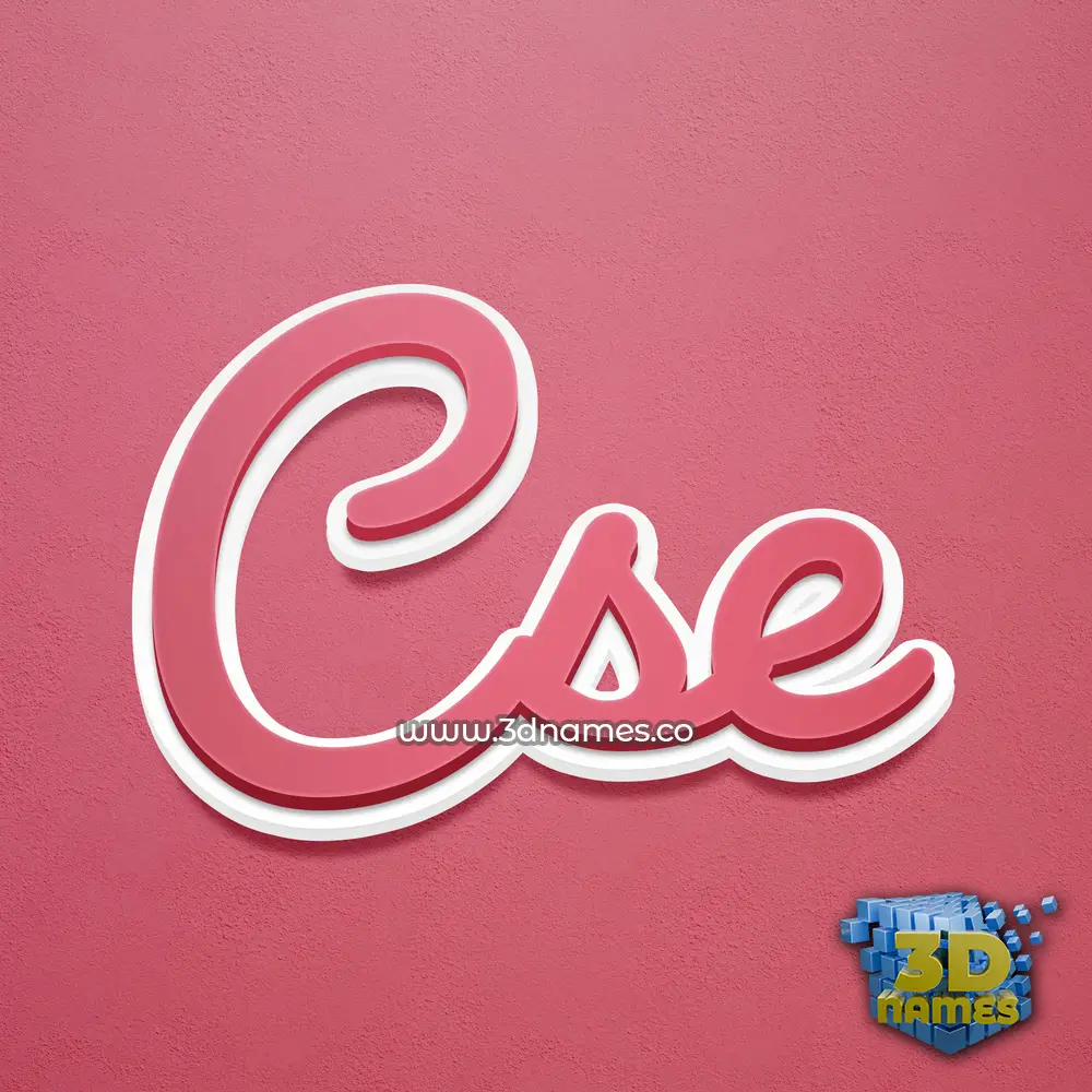 cse in Red Scribble style - 3D name wallpaper