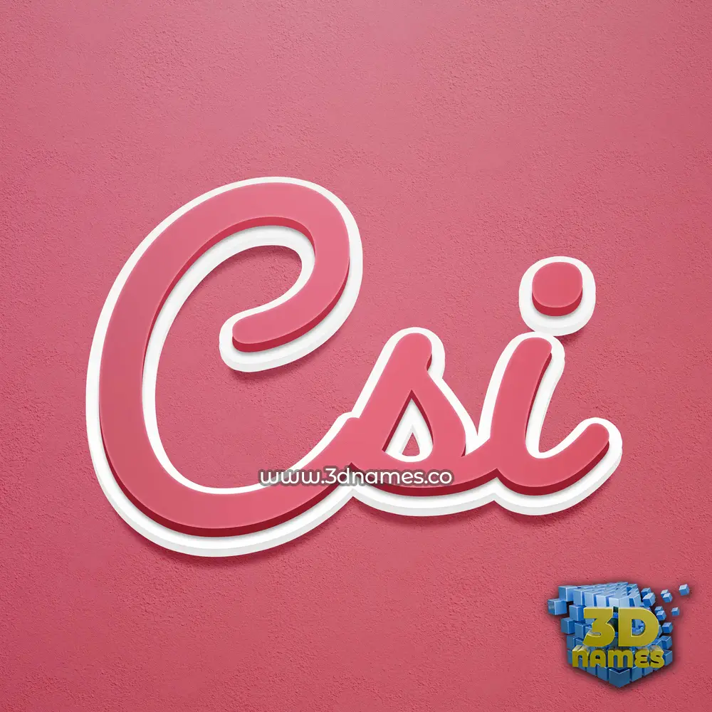csi in Red Scribble style - 3D name wallpaper