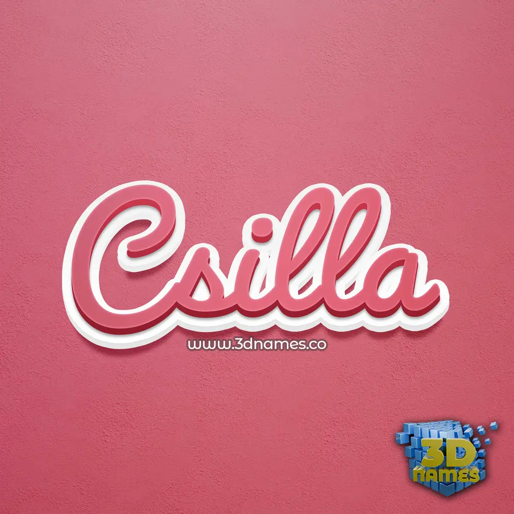 csilla in Red Scribble style - 3D name wallpaper