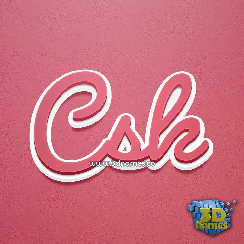 csk in Red Scribble style - 3D name wallpaper
