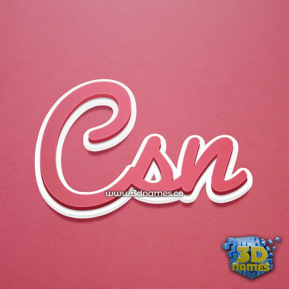 csn in Red Scribble style - 3D name wallpaper