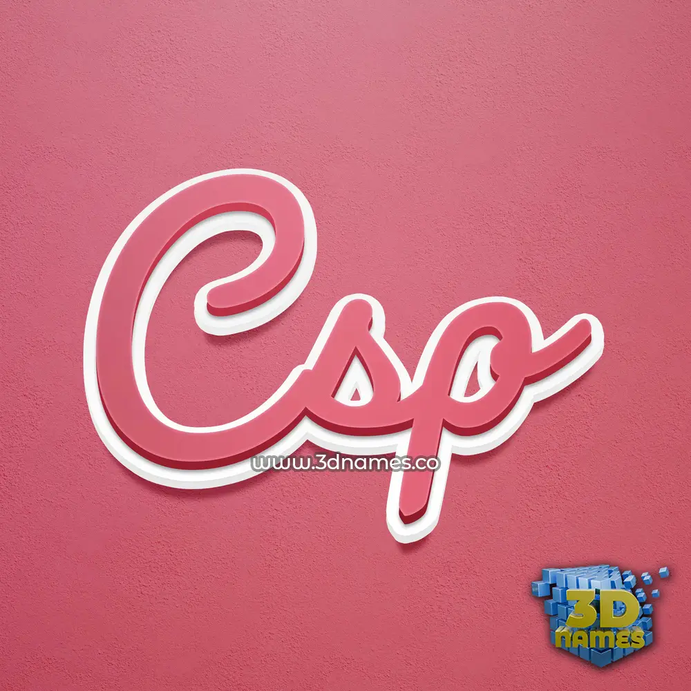 csp in Red Scribble style - 3D name wallpaper