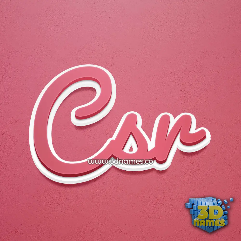 csr in Red Scribble style - 3D name wallpaper