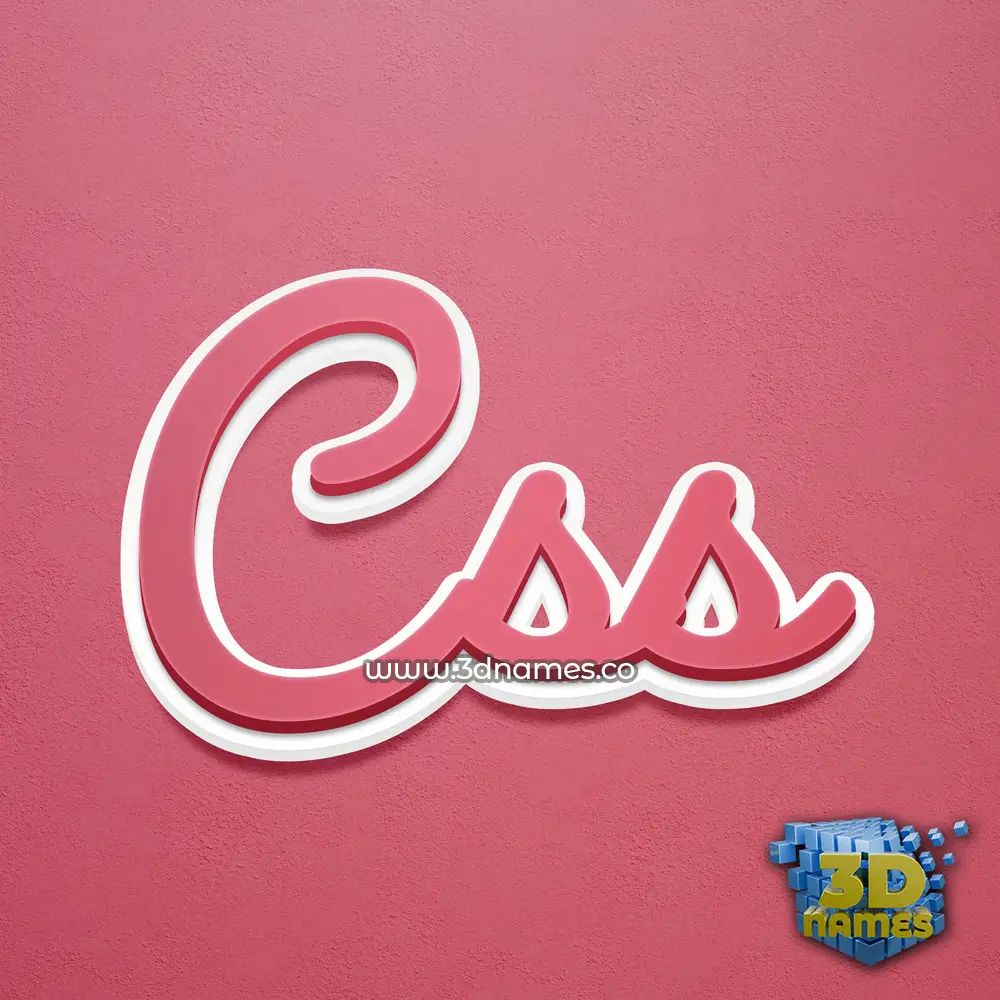 css in Red Scribble style - 3D name wallpaper
