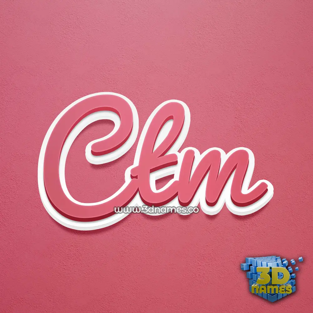 ctm in Red Scribble style - 3D name wallpaper
