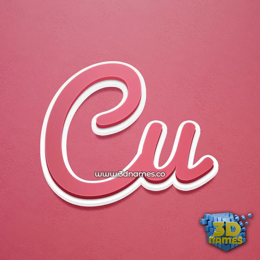 cu in Red Scribble style - 3D name wallpaper