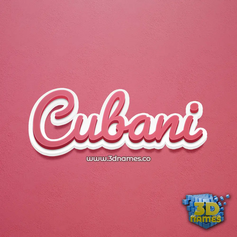 cubani in Red Scribble style - 3D name wallpaper