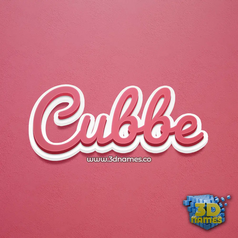 cubbe in Red Scribble style - 3D name wallpaper