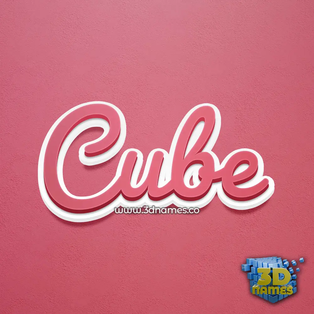 cube in Red Scribble style - 3D name wallpaper