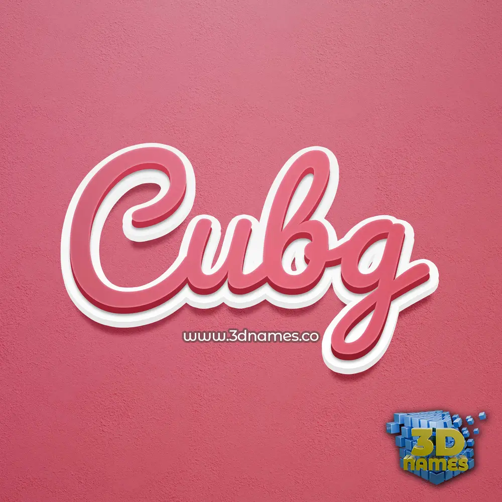 cubg in Red Scribble style - 3D name wallpaper