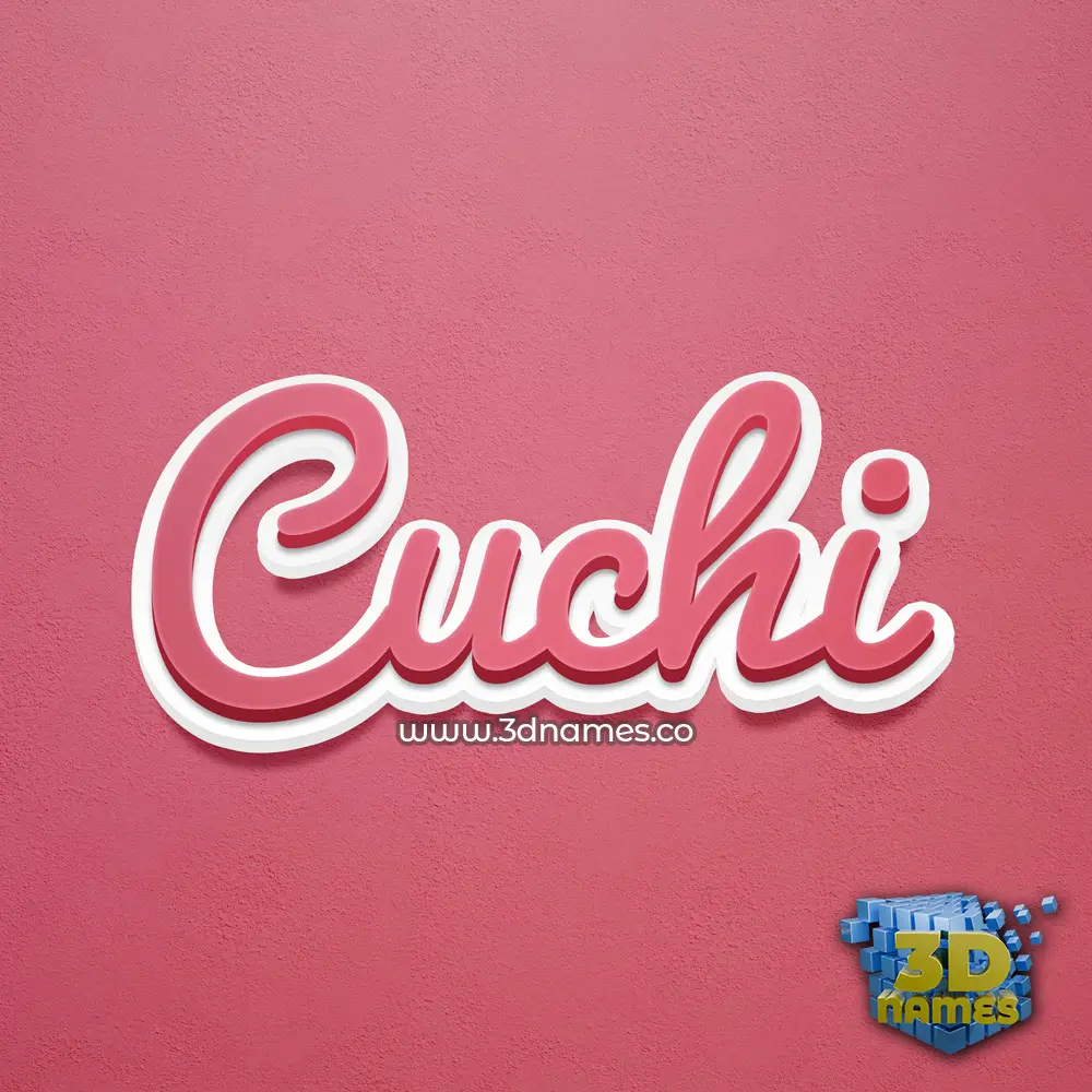 cuchi in Red Scribble style - 3D name wallpaper
