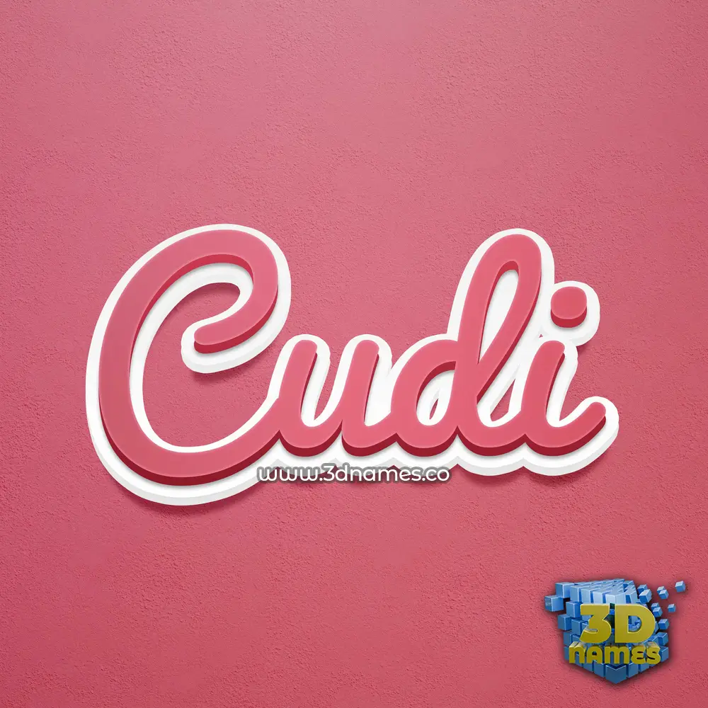 cudi in Red Scribble style - 3D name wallpaper
