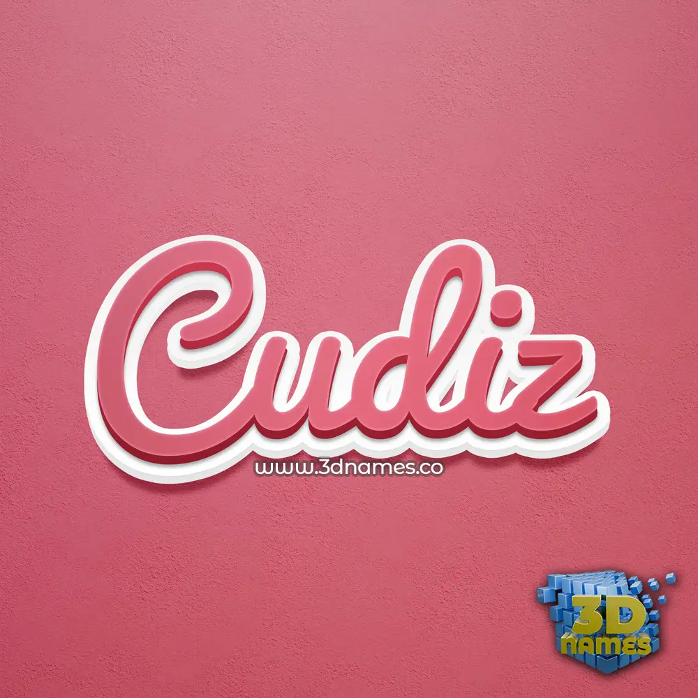 cudiz in Red Scribble style - 3D name wallpaper