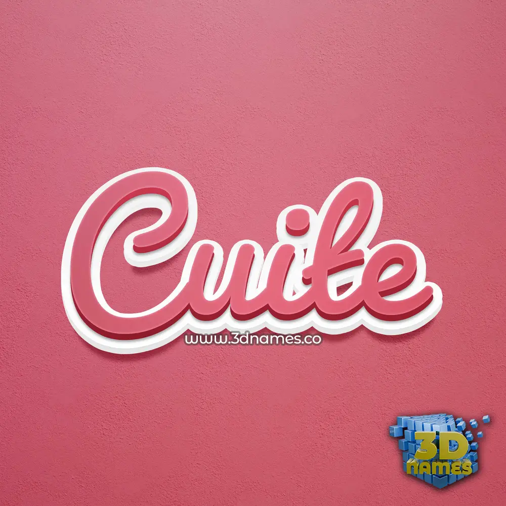 cuite in Red Scribble style - 3D name wallpaper