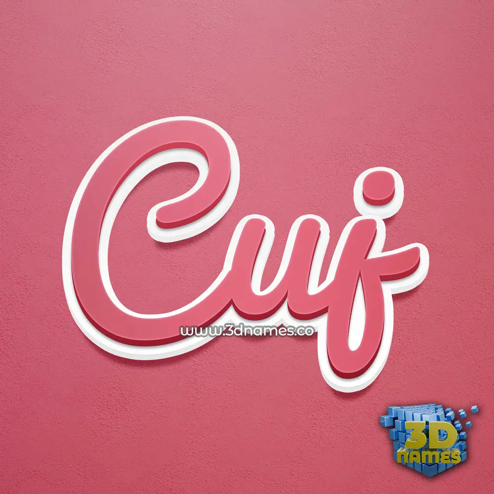 cuj in Red Scribble style - 3D name wallpaper