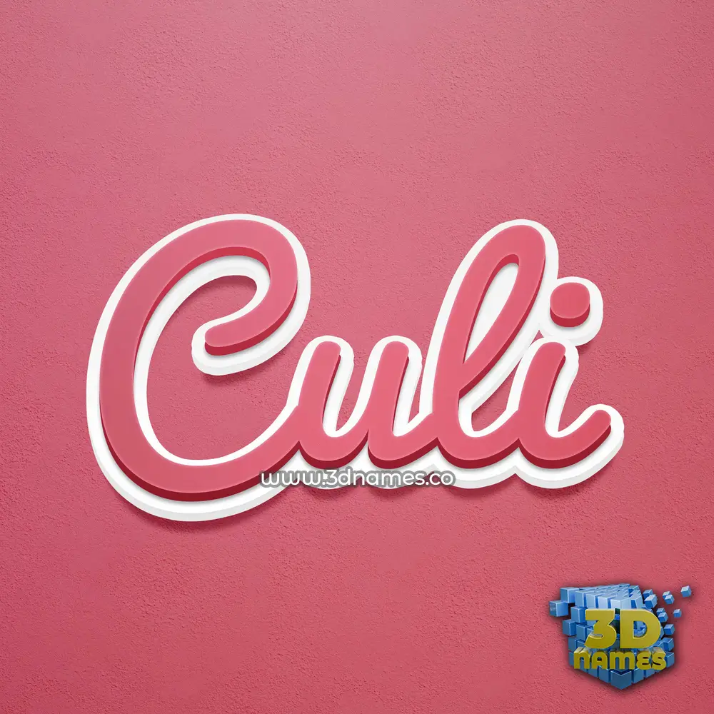 culi in Red Scribble style - 3D name wallpaper