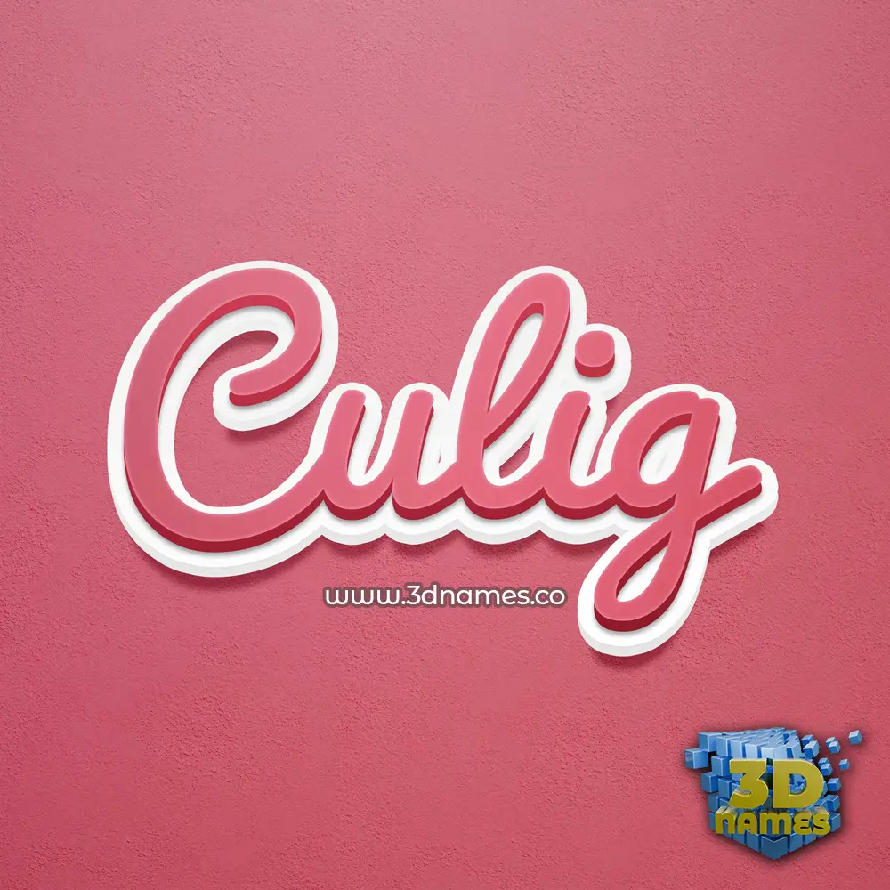 culig in Red Scribble style - 3D name wallpaper