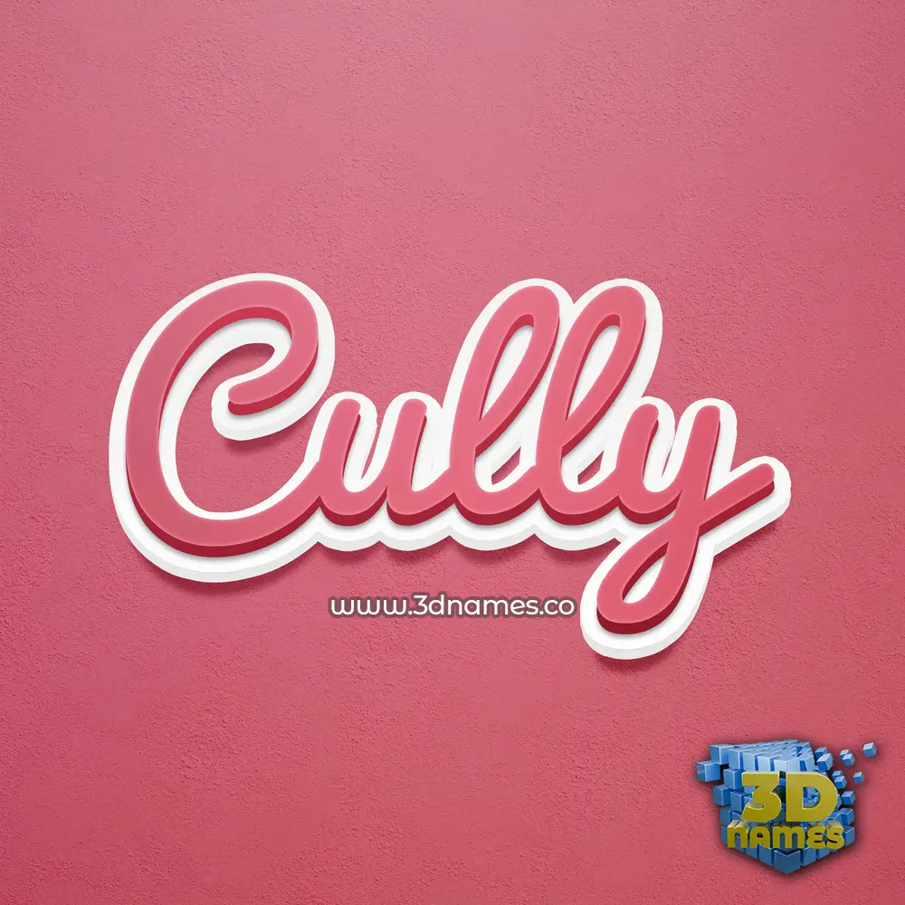 cully in Red Scribble style - 3D name wallpaper