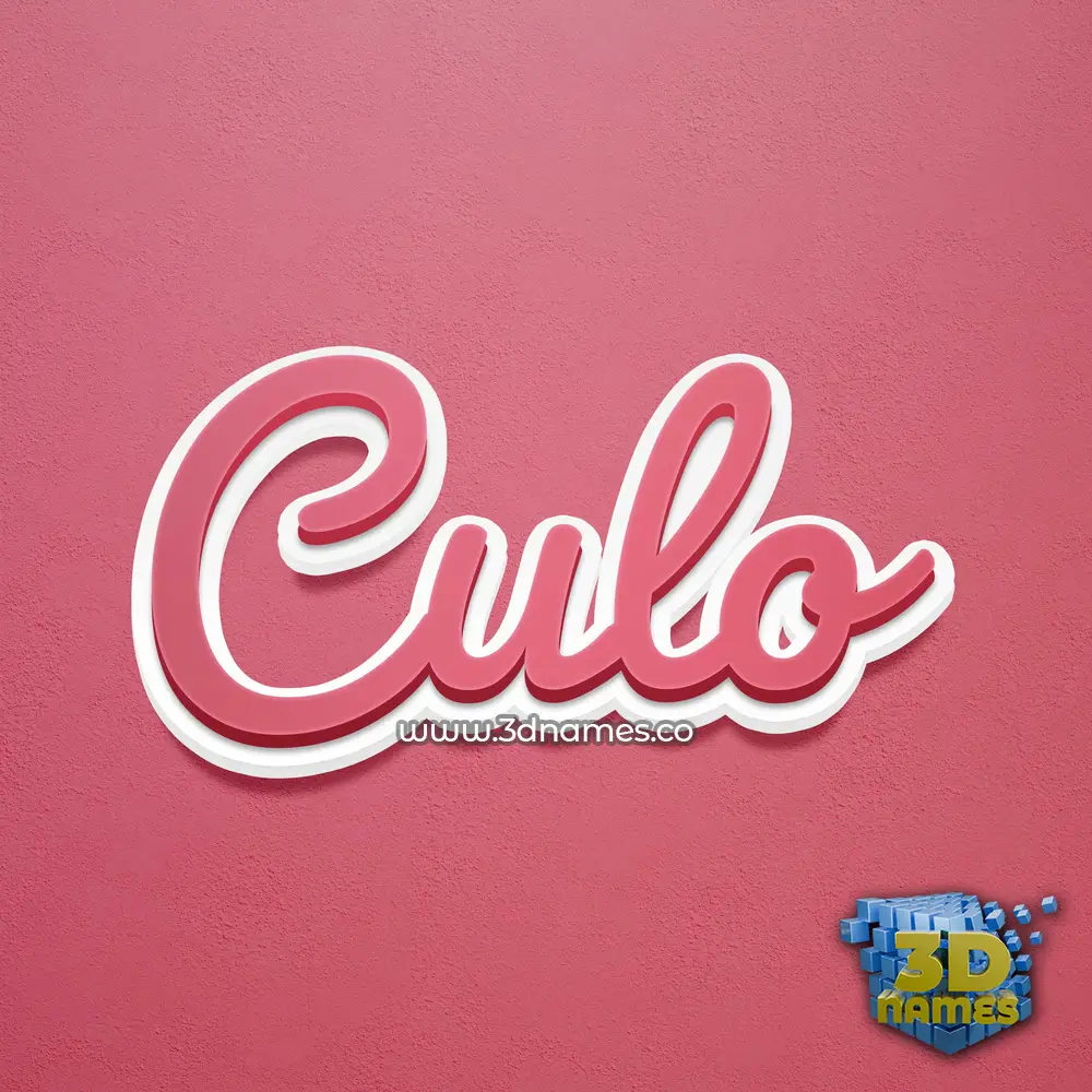 culo in Red Scribble style - 3D name wallpaper