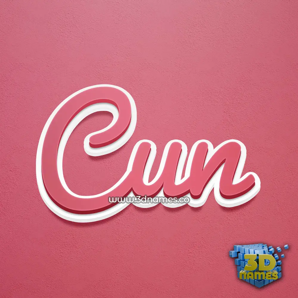cun in Red Scribble style - 3D name wallpaper