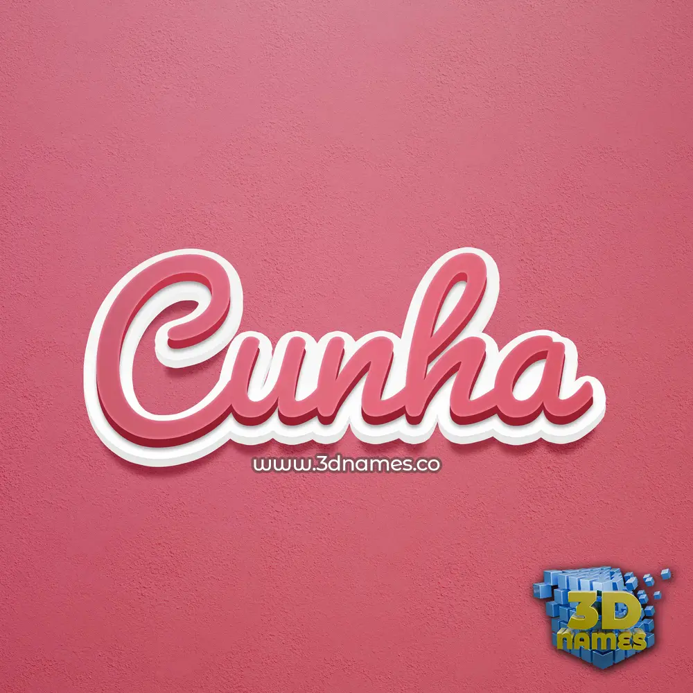 cunha in Red Scribble style - 3D name wallpaper