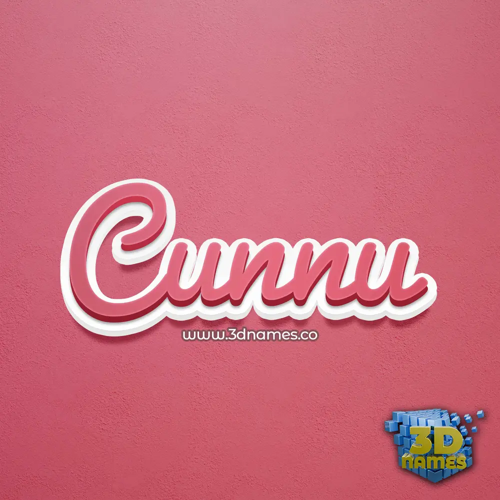 cunnu in Red Scribble style - 3D name wallpaper