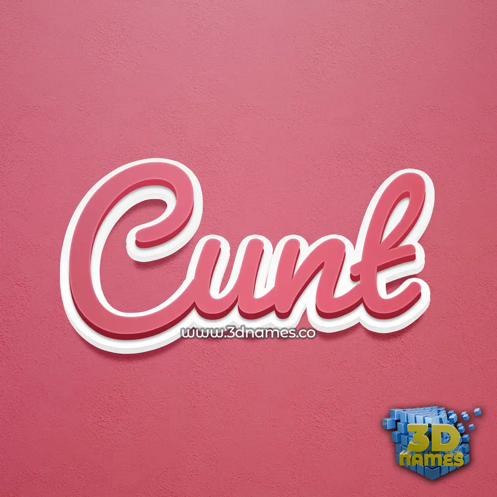 cunt in Red Scribble style - 3D name wallpaper