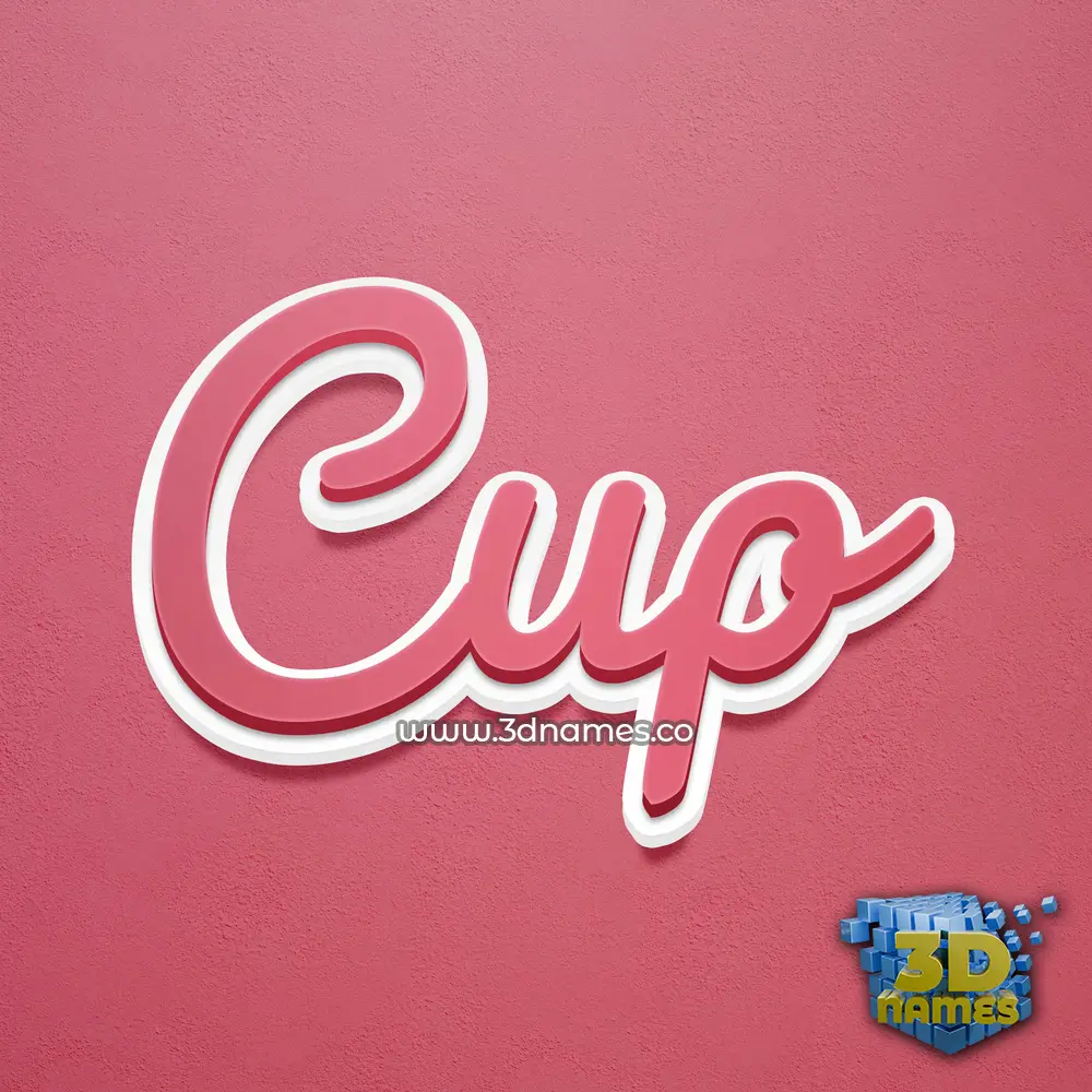 cup in Red Scribble style - 3D name wallpaper
