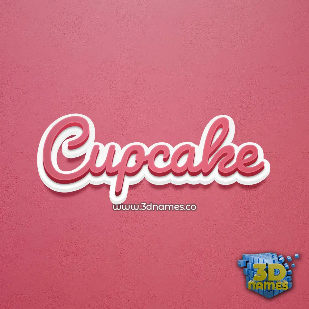 cupcake in Red Scribble style - 3D name wallpaper