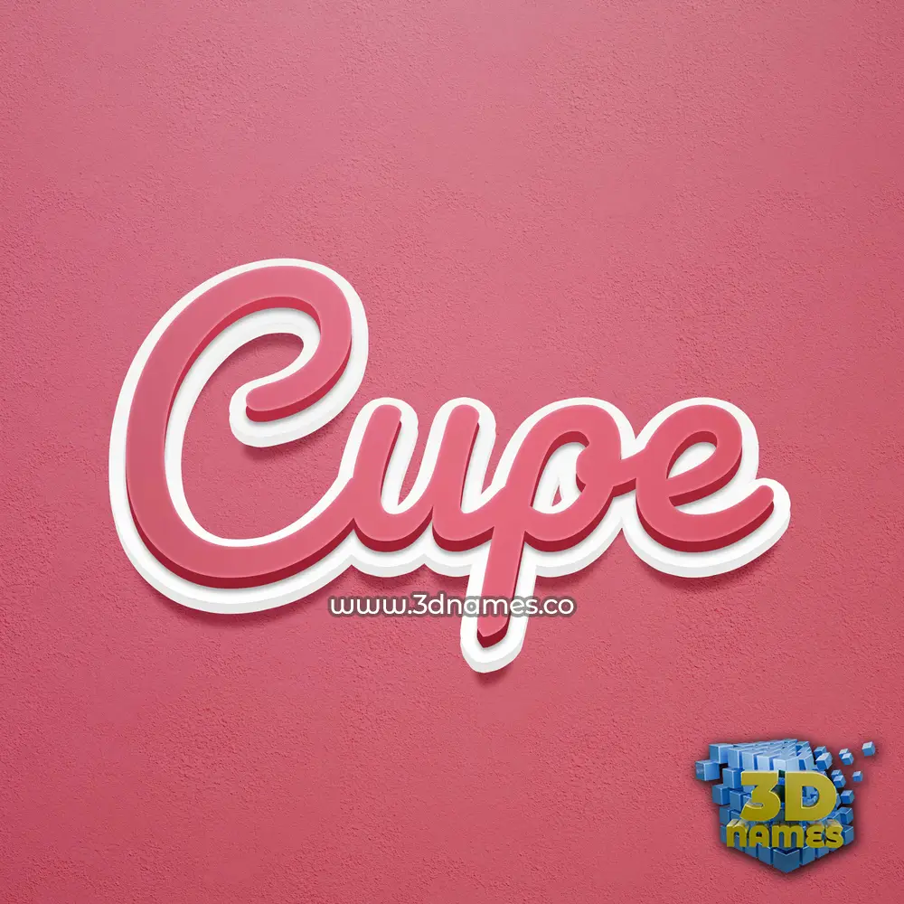 cupe in Red Scribble style - 3D name wallpaper