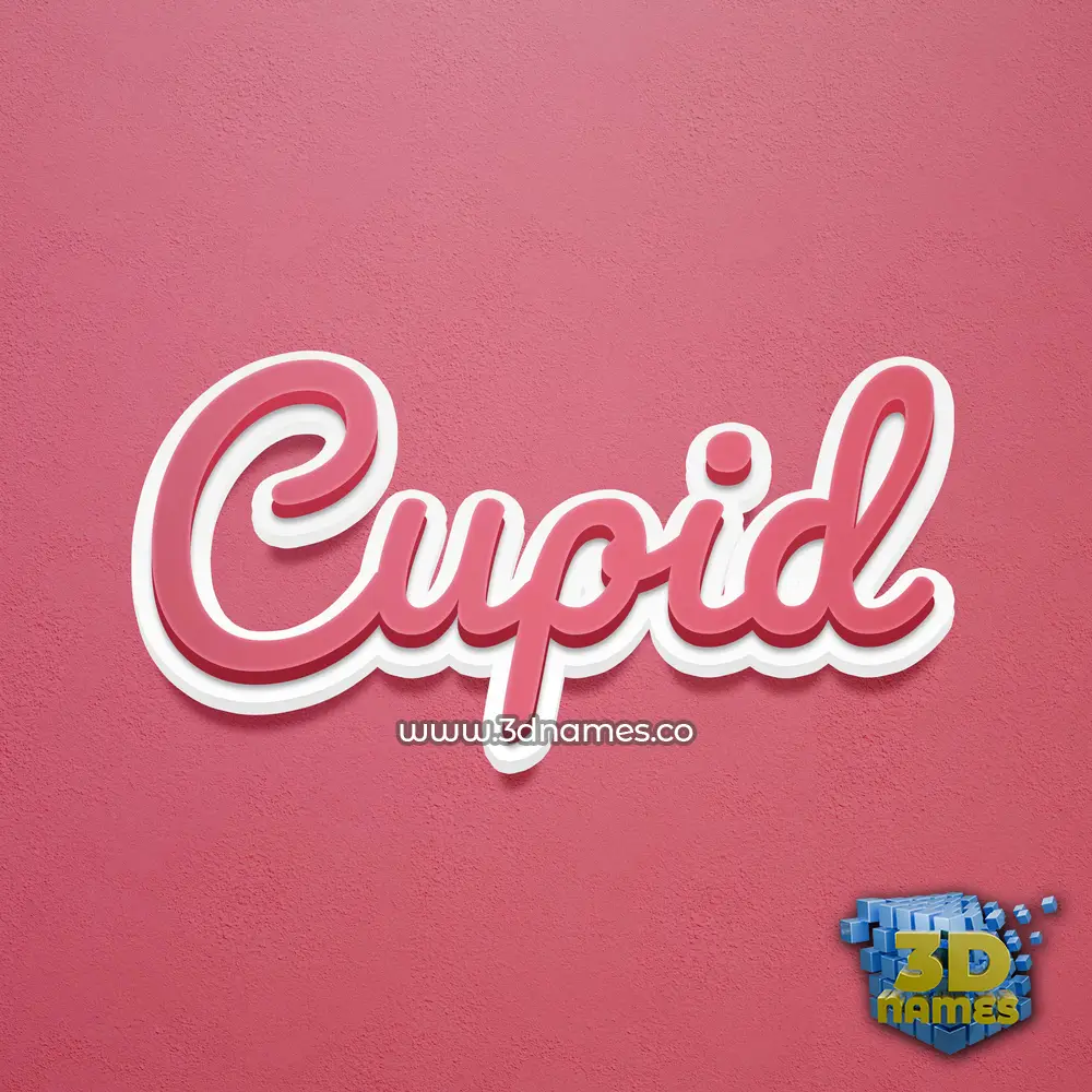 cupid in Red Scribble style - 3D name wallpaper