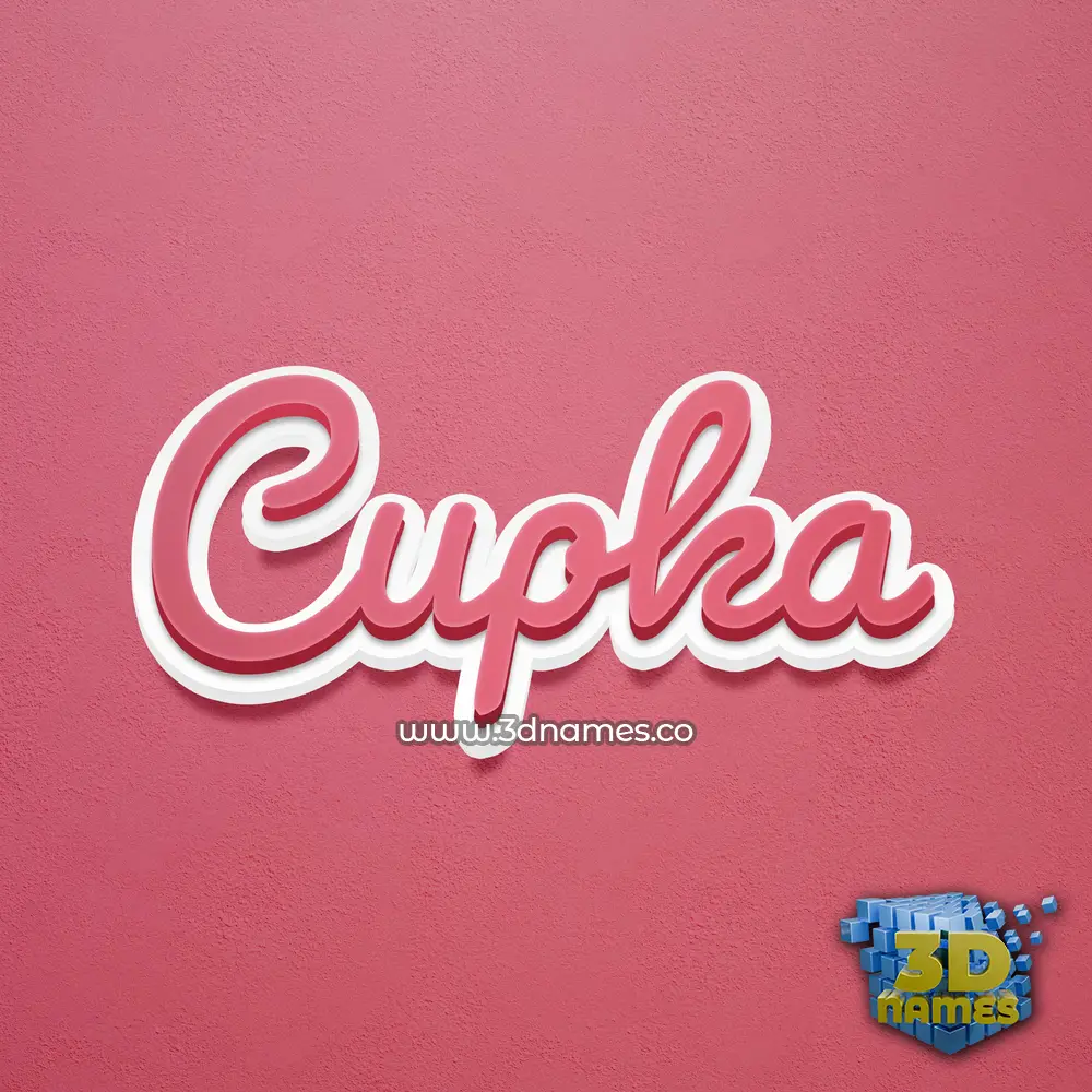 cupka in Red Scribble style - 3D name wallpaper
