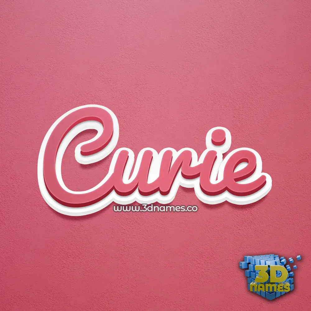 curie in Red Scribble style - 3D name wallpaper