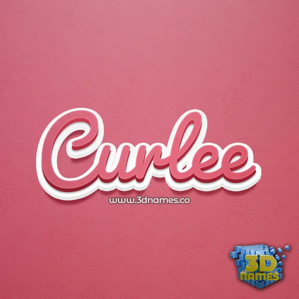 curlee in Red Scribble style - 3D name wallpaper