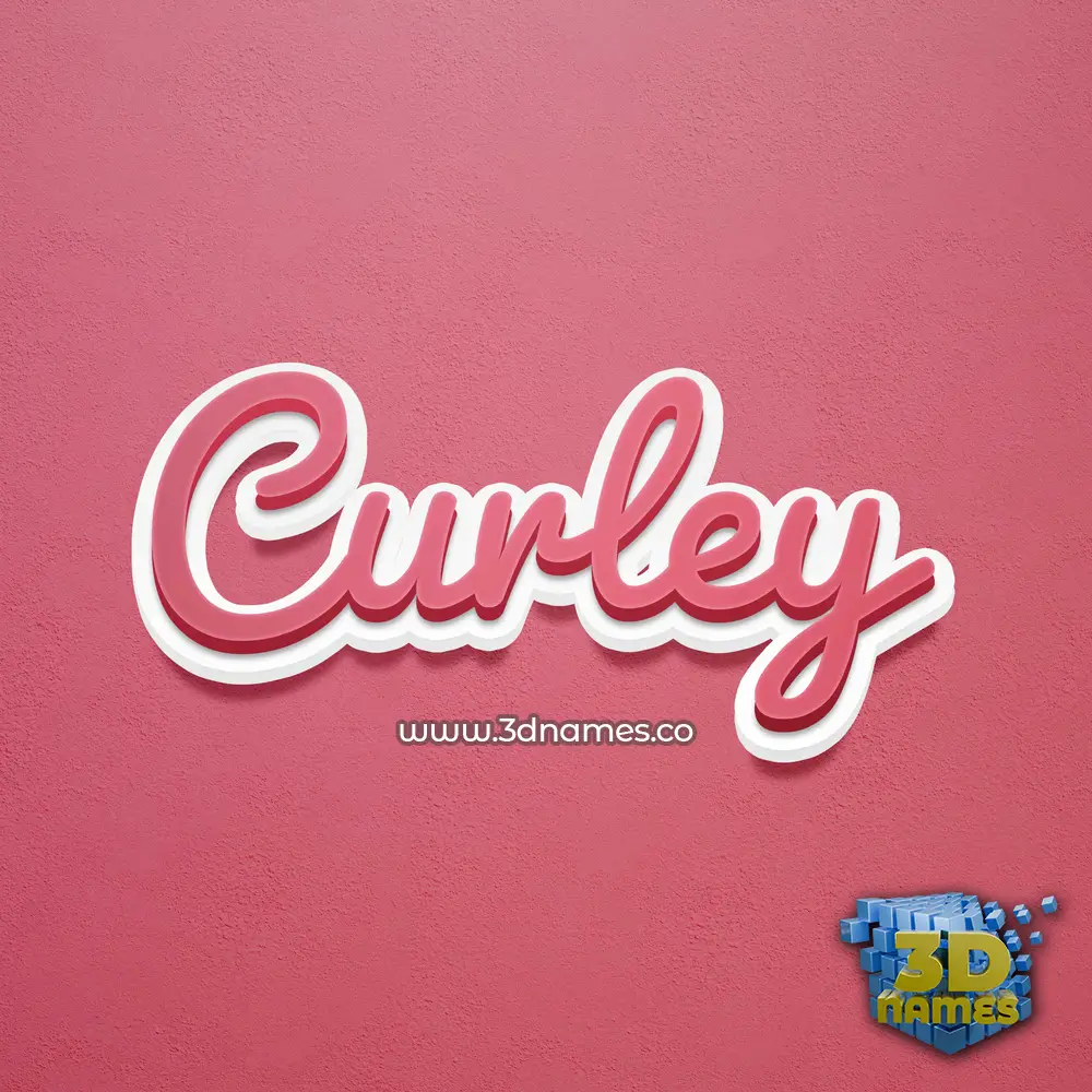 curley in Red Scribble style - 3D name wallpaper