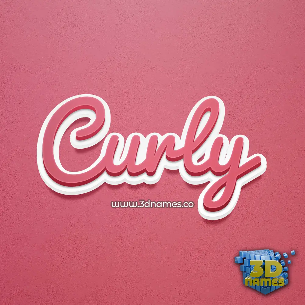 curly in Red Scribble style - 3D name wallpaper