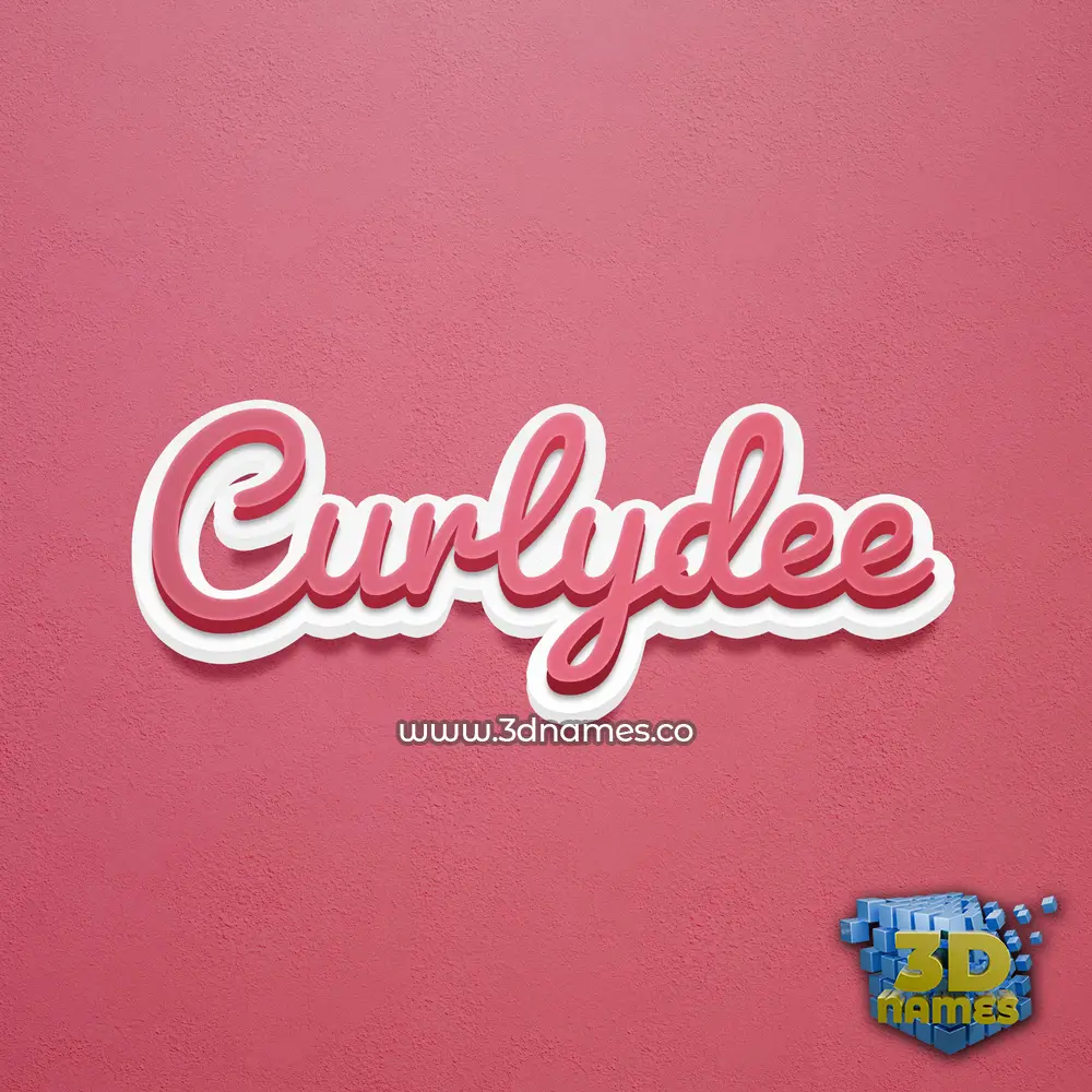 curlydee in Red Scribble style - 3D name wallpaper