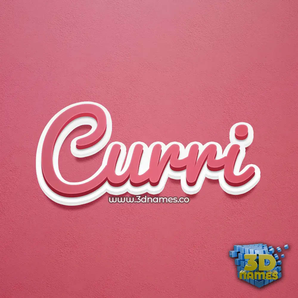 curri in Red Scribble style - 3D name wallpaper