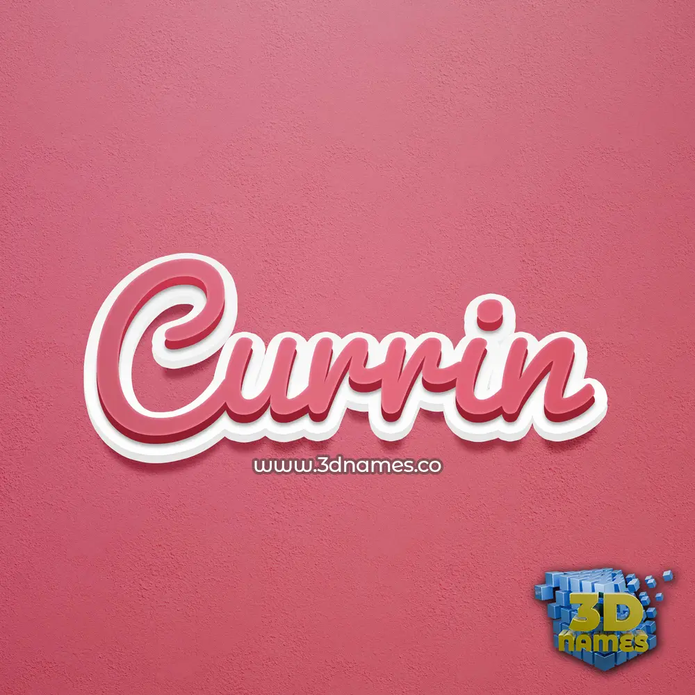 currin in Red Scribble style - 3D name wallpaper