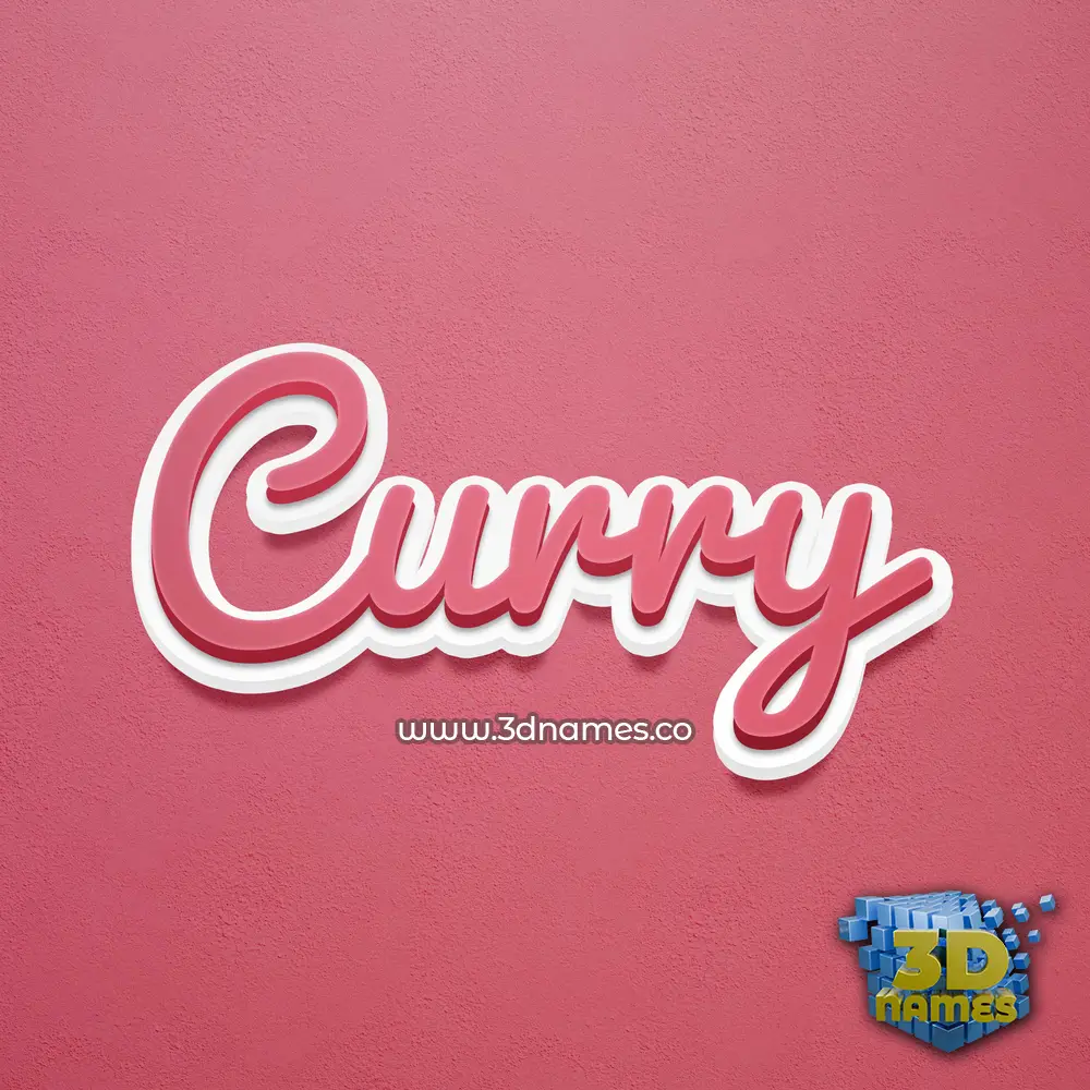 curry in Red Scribble style - 3D name wallpaper