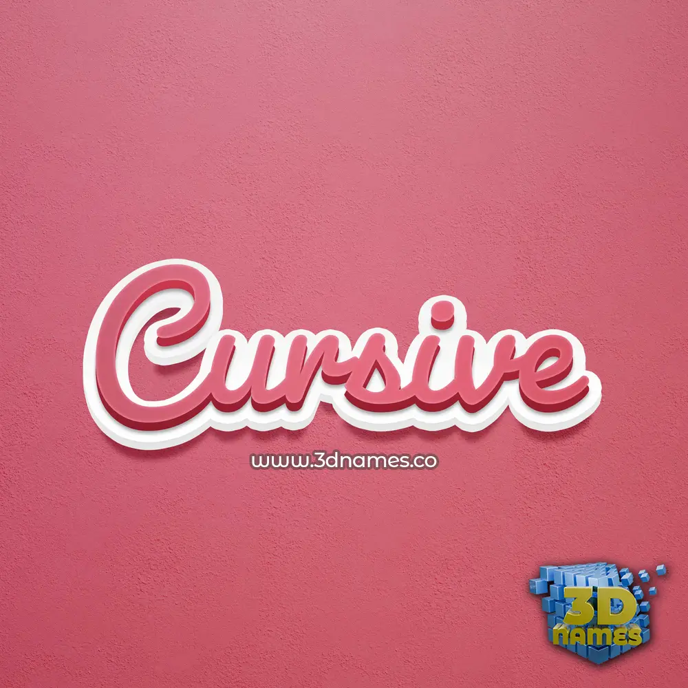 cursive in Red Scribble style - 3D name wallpaper