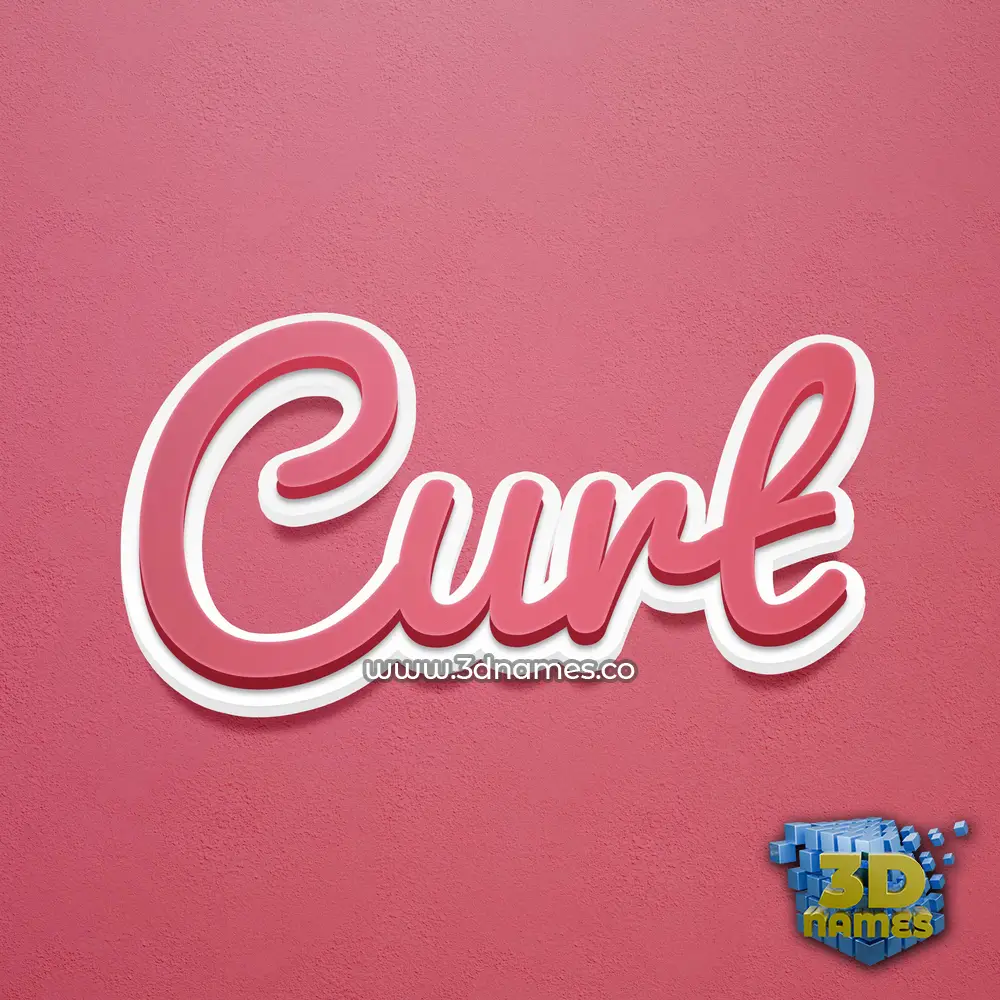 curt in Red Scribble style - 3D name wallpaper