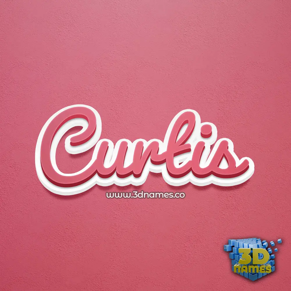 curtis in Red Scribble style - 3D name wallpaper