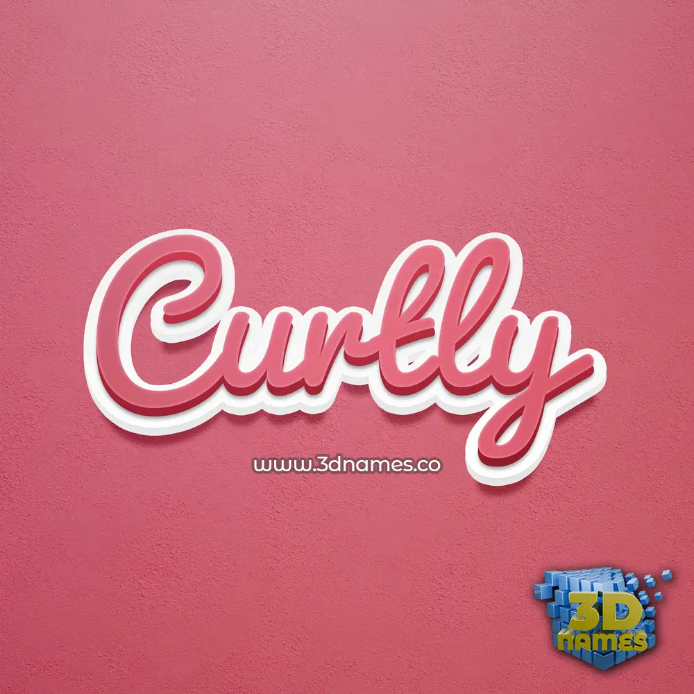 curtly in Red Scribble style - 3D name wallpaper