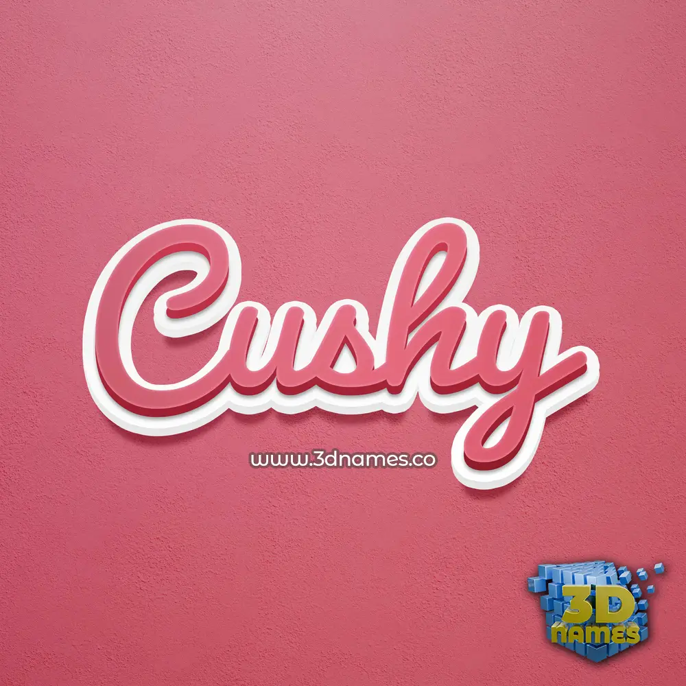 cushy in Red Scribble style - 3D name wallpaper
